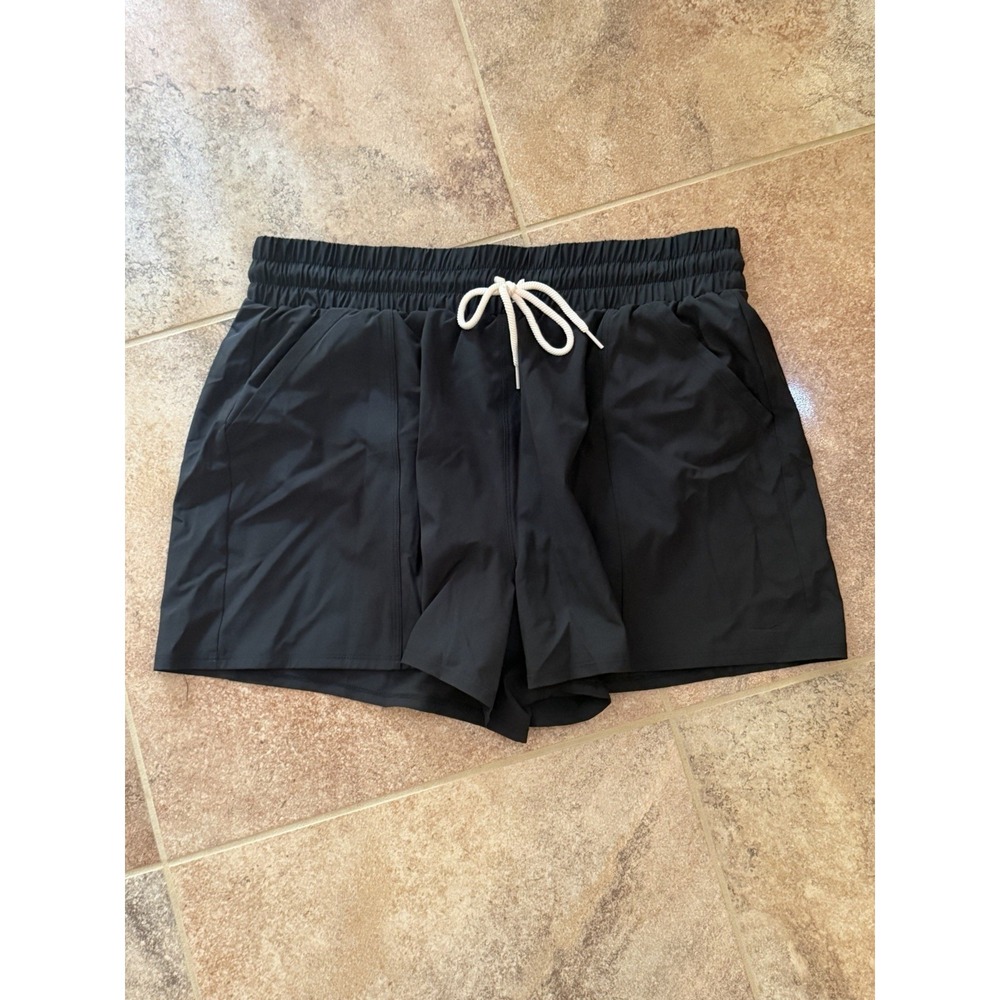 Kona Sol Women's Black Athletic Shorts with Adjustable Waist Size XL (16) NWT